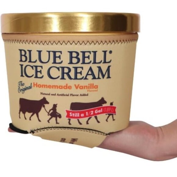 NWOT Blue Bell Ice Cream Homemade Vanilla 1/2 Gallon Koozie Koolie - Picture 4 of 6
